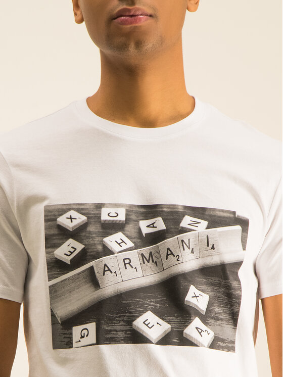 Armani Exchange Armani Exchange T-Shirt 3HZTBC ZJ2HZ 1100 Biały Regular Fit