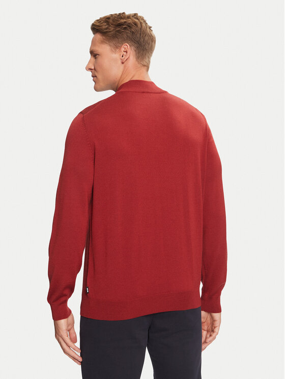 BOSS Boss Pulover Ebenji 50528300 Rdeča Regular Fit