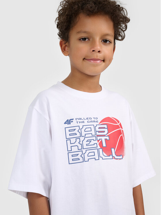 4F 4F T-Shirt THE GYM POWER Biały Loose Fit
