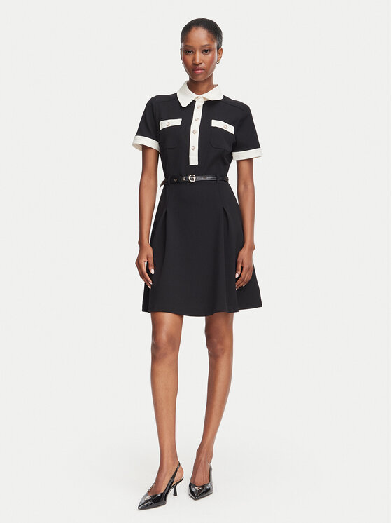 Guess Guess Коктейлна рокля W6YK15 K4367 Черен Regular Fit