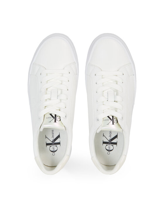 Calvin Klein Jeans Calvin Klein Jeans Sneakersy Bold Vulc Flatf Laceup Lth Wn YW0YW01144 Bílá