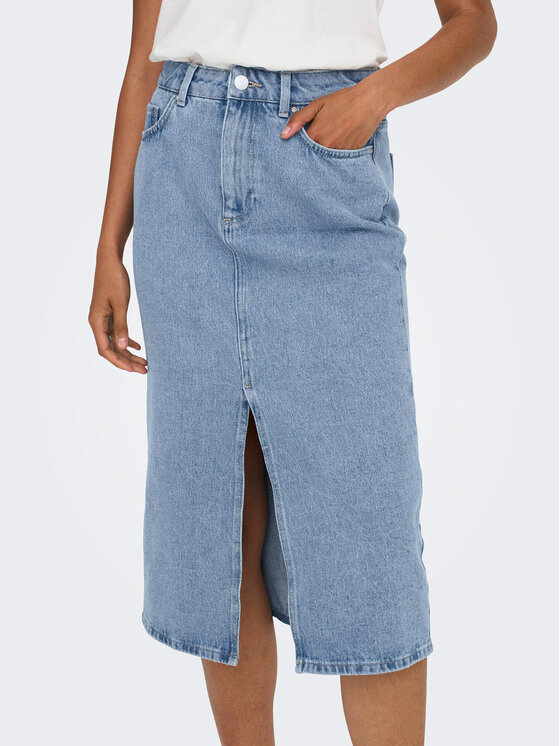 ONLY ONLY Spódnica jeansowa Bianca 15319268 Niebieski Regular Fit