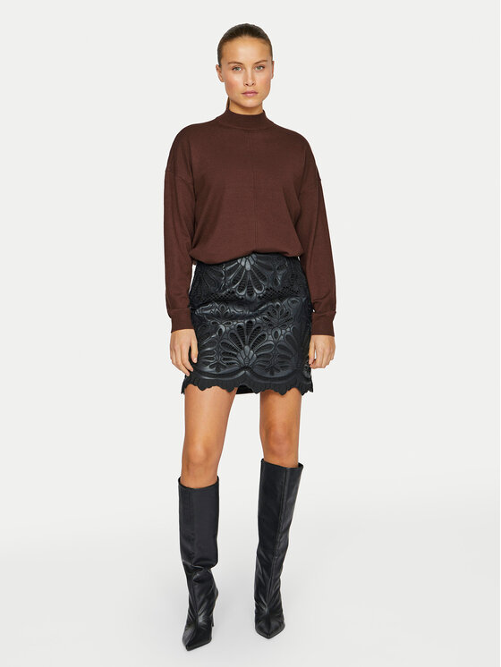 Vila Vila Műbőr szoknya Paz 14102686 Fekete Slim Fit