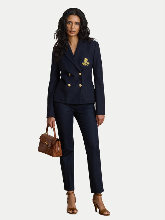 LAUREN RALPH LAUREN LAUREN RALPH LAUREN Bavlnené nohavice 200P14610004 Tmavomodrá Slim Fit
