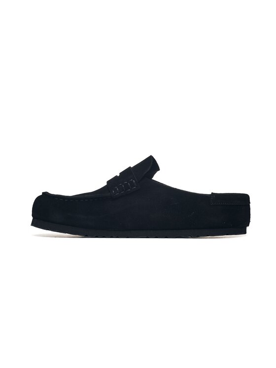 Birkenstock Birkenstock Klapki Naples Wrapped Suede Leather Czarny