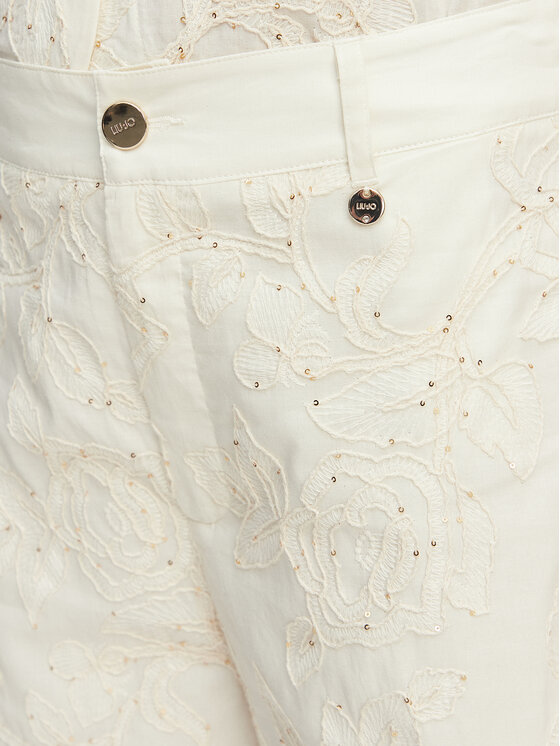 Liu Jo Liu Jo Culottes nohavice WA6506 T472A Krémová Regular Fit