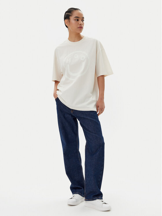 HUGO HUGO T-särk 50511471 Beež Oversize