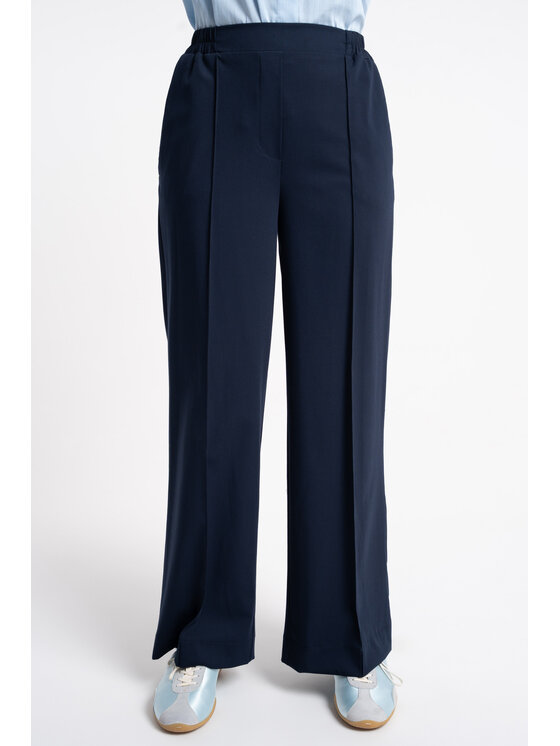 CLICK CLICK Spodnie materiałowe 30-369 Granatowy Wide Leg