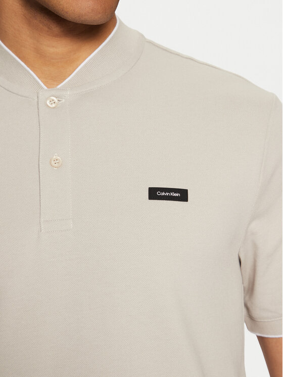 Calvin Klein Calvin Klein Тениска с яка и копчета K10K114139 Бежов Regular Fit