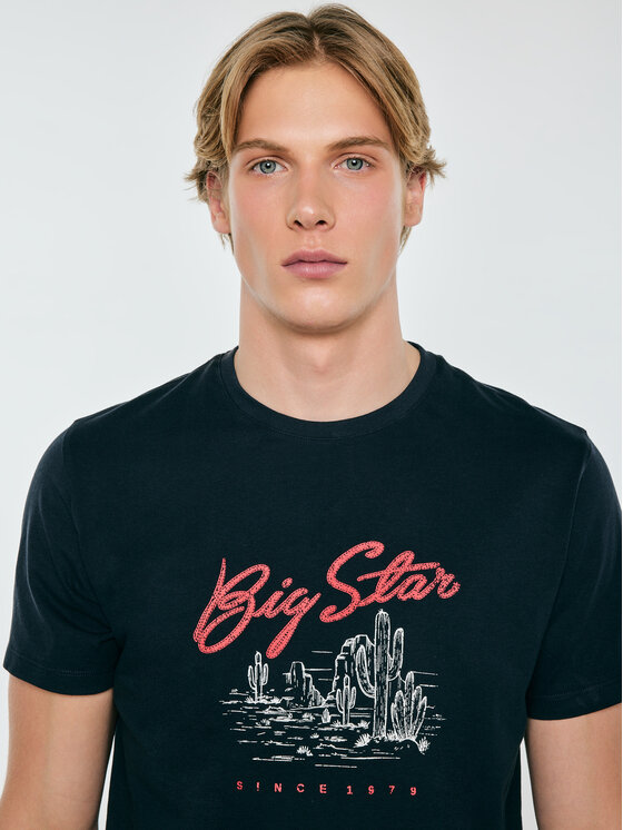 BIG STAR BIG STAR T-Shirt STERIR Granatowy Basic Fit