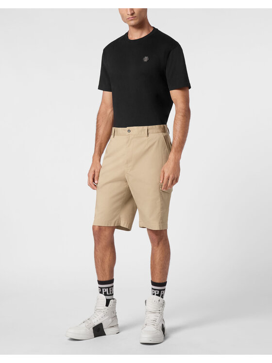 PHILIPP PLEIN PHILIPP PLEIN Szorty 9389 Beżowy Regular Fit