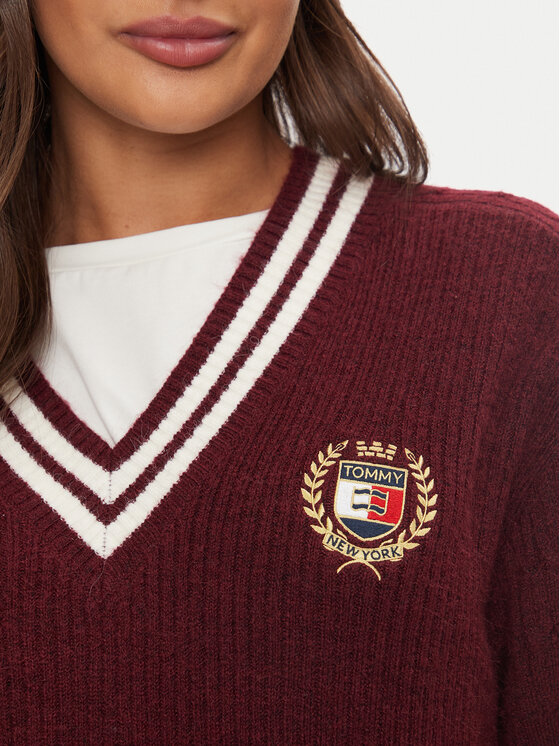 Tommy Jeans Tommy Jeans Pulover DW0DW19685 Vișiniu Regular Fit