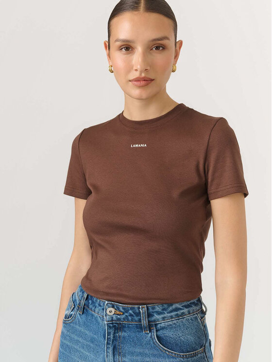 La Mania La Mania Tričko ANN Hnedá Classic Fit