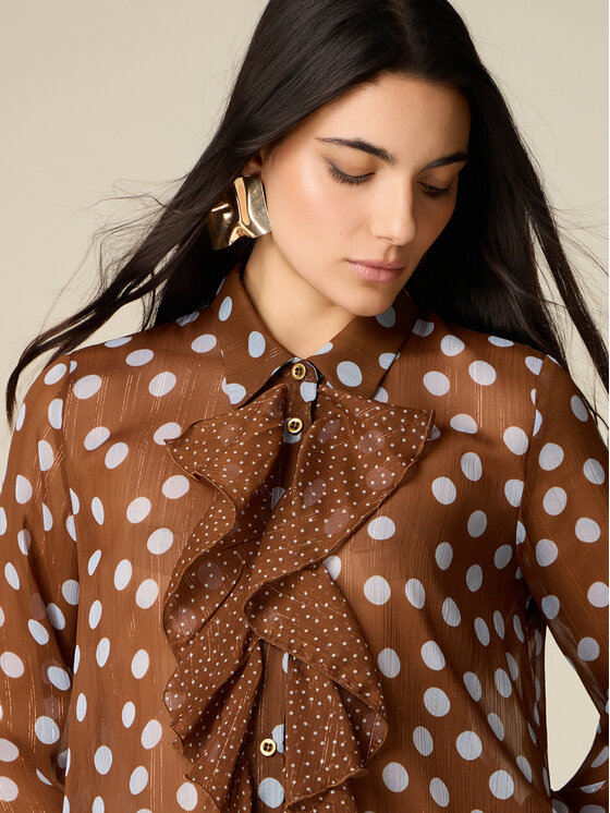 Oltre Oltre Koszula 5097R003226N0V2 Brązowy Regular Fit