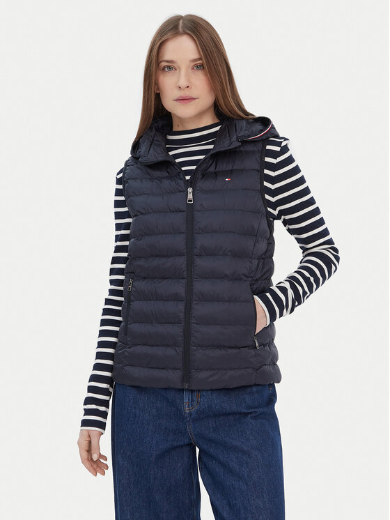 Tommy Hilfiger Tommy Hilfiger Vestă Global Stripe WW0WW42051 Bleumarin Regular Fit