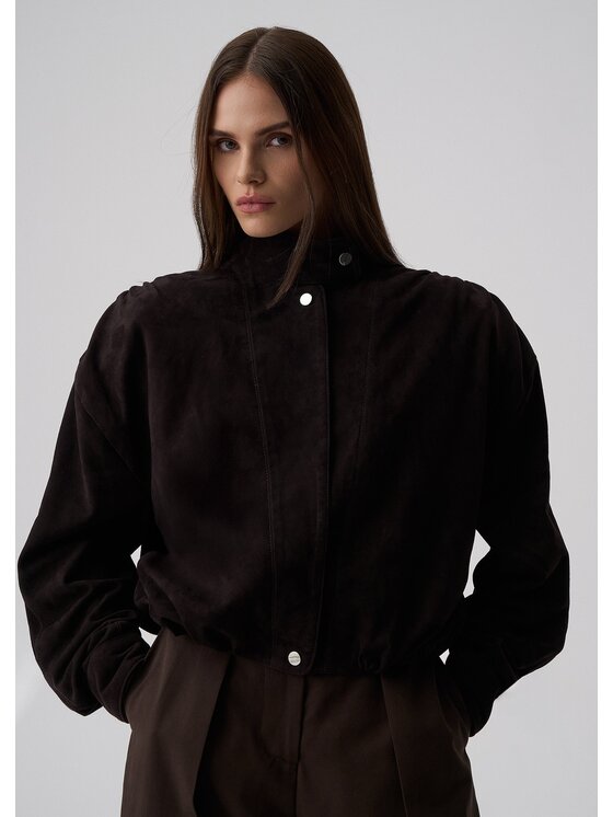 Le Collet Le Collet Kurtka bomber ORLANDO Brązowy Oversize