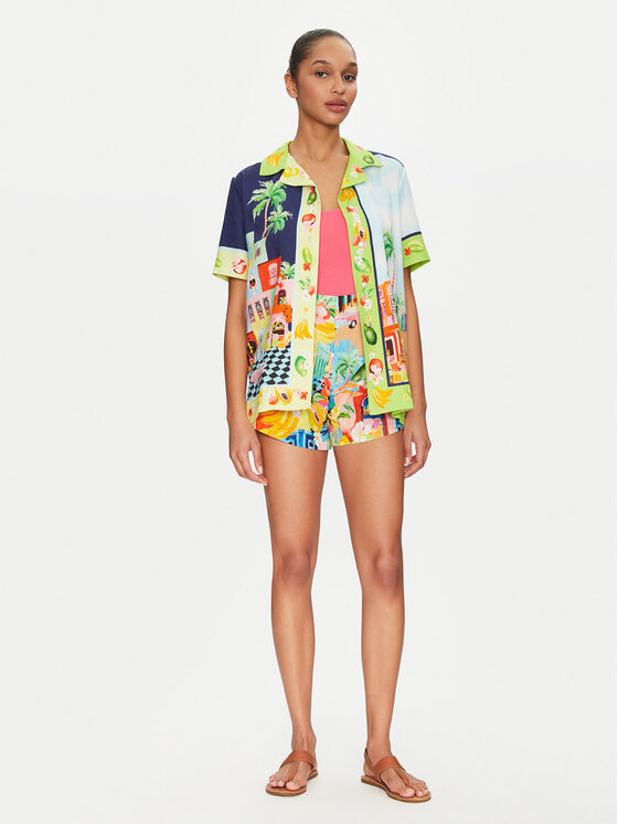 Seafolly Seafolly Kratke hlače iz tkanine Cuba 55443-SH Pisana Relaxed Fit