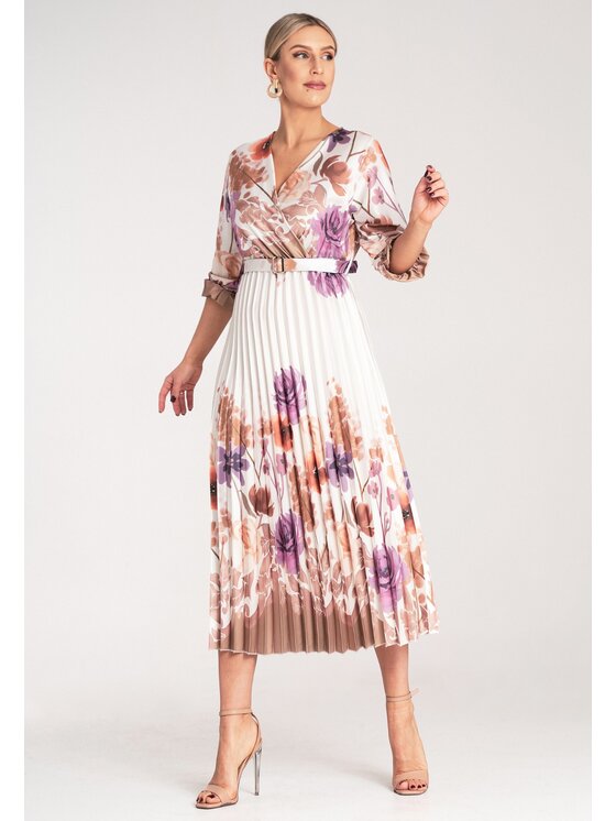 FIGL FIGL Sukienka koktajlowa M1138 Biały Feminine Fit