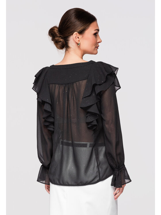 Ombre Ombre Košile OW-SH-E0029 Černá Loose Fit