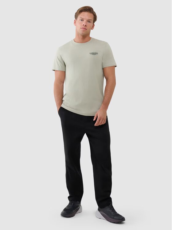 4F 4F Kalhoty z materiálu 4FWSS25TTROM0999-20S Černá Regular Fit