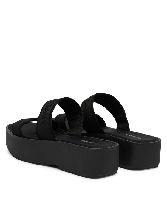 Calvin Klein Calvin Klein Παντόφλες Flatform Sndl Webbing HW0HW02878 Μαύρο