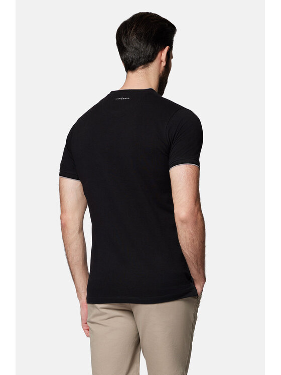 Lancerto Lancerto Polo Robbie PO073124000017 Czarny Regular Fit