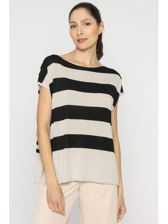 Deni Cler Milano Deni Cler Milano Bluzka T-DC-1232-D2-20-15-1 Czarny Loose Fit