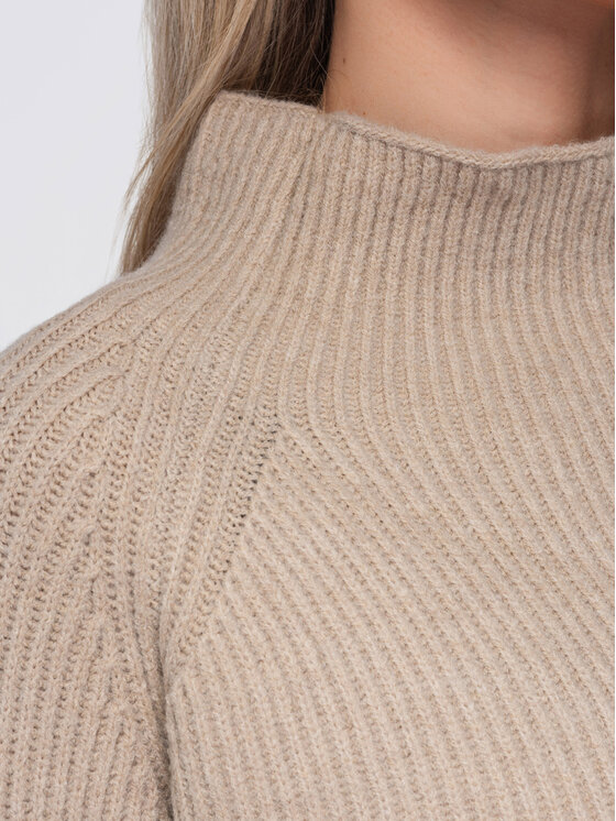 Ombre Ombre Sweter OW-SW-E0014 Beżowy Regular Fit