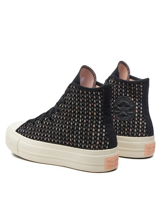 Converse Converse Scarpe da ginnastica Chuck Taylor All Star Lift Platform Crochet A09829C Nero