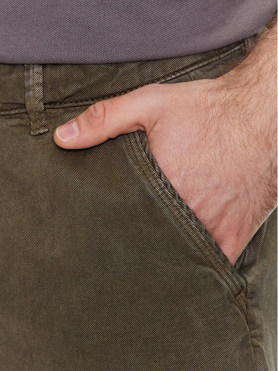 INDICODE INDICODE Šortky z materiálu Vino 70-644 Khaki Regular Fit