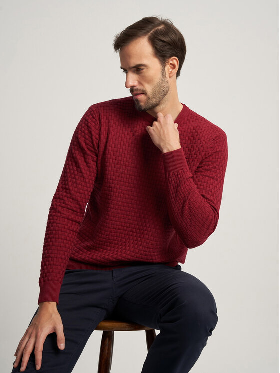 Willsoor Willsoor Sweter 59101 Bordowy Regular Fit