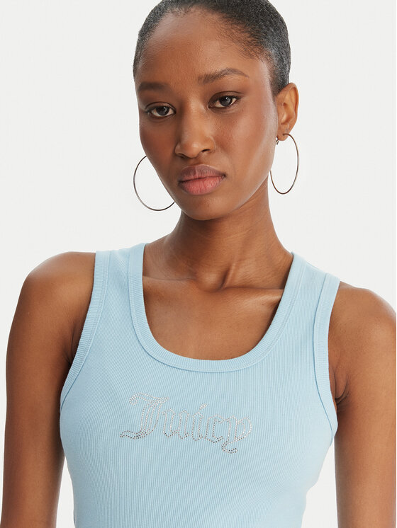 Juicy Couture Juicy Couture Top Thin Strap JCWLV126308 Světle modrá Slim Fit