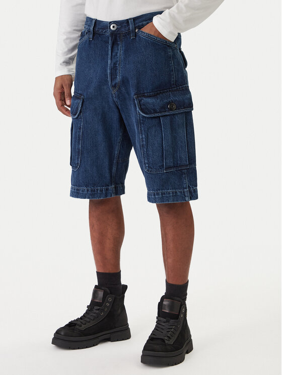 G-Star Raw G-Star Raw Τζιν σορτσάκια Bend 3D Cargo D26528-D788 Σκούρο μπλε Relaxed Fit