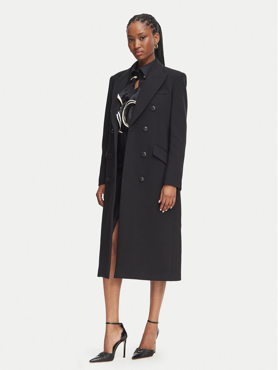 Elisabetta Franchi Elisabetta Franchi Демісезонний плащ CP-008-66E2-V900 Чорний Regular Fit