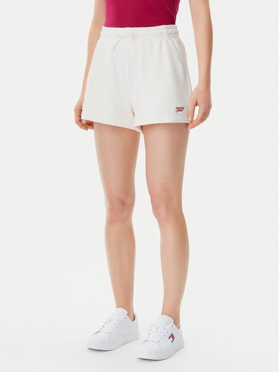 Tommy Jeans Tommy Jeans Sportovní kraťasy Script DW0DW20353 Écru Regular Fit