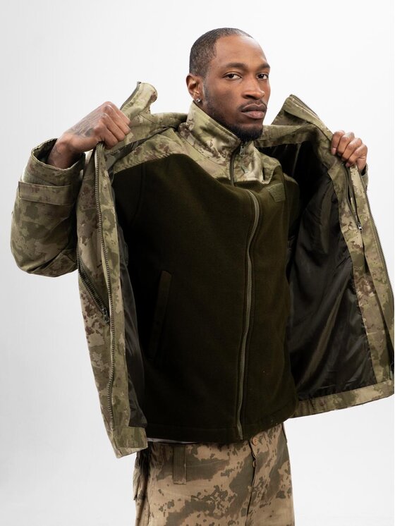Jigga Wear Jigga Wear Kurtka wielofunkcyjna Kurtka Męska Taktyczna, Militarna, Wojskowa Zielone Camo Jigga Wear XL Zielony Regular Fit