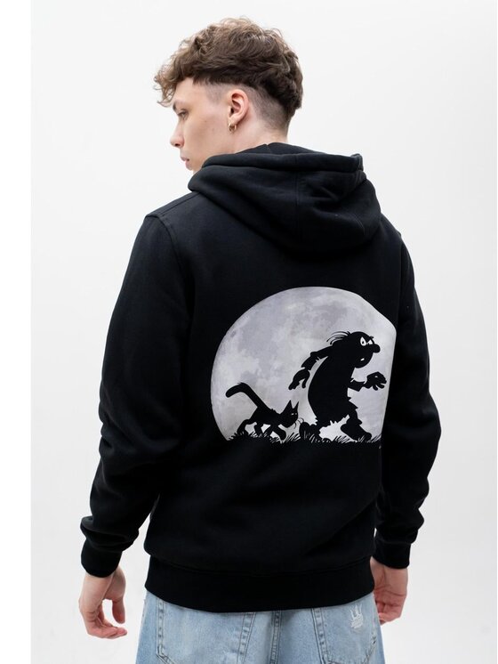 Smerfy Smerfy Bluza Gargamel księżyc noc kot klakier 128669 Czarny Regular Fit