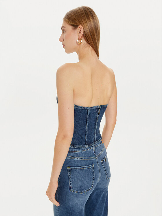 Guess Guess Top W4PH0T D5JT1 Granatowy Slim Fit