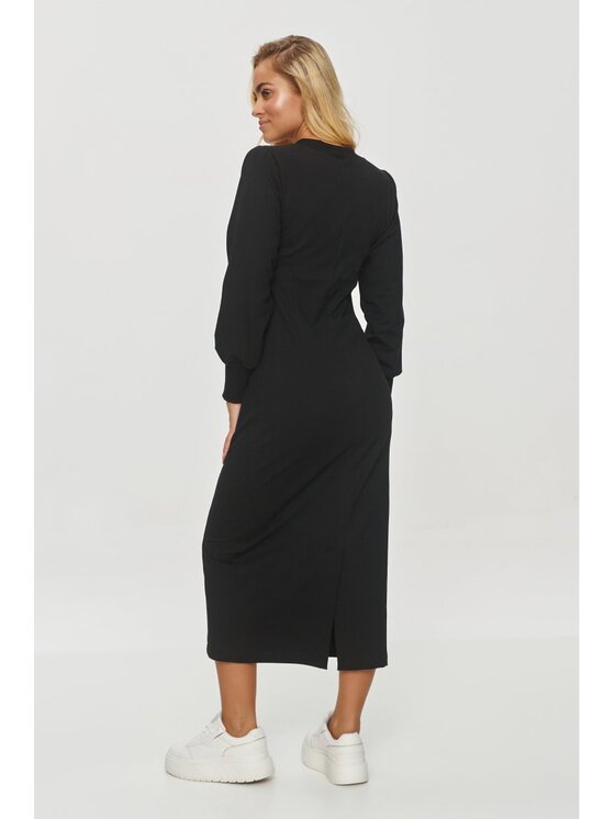 Makadamia Makadamia Sukienka codzienna M848 Czarny Regular Fit