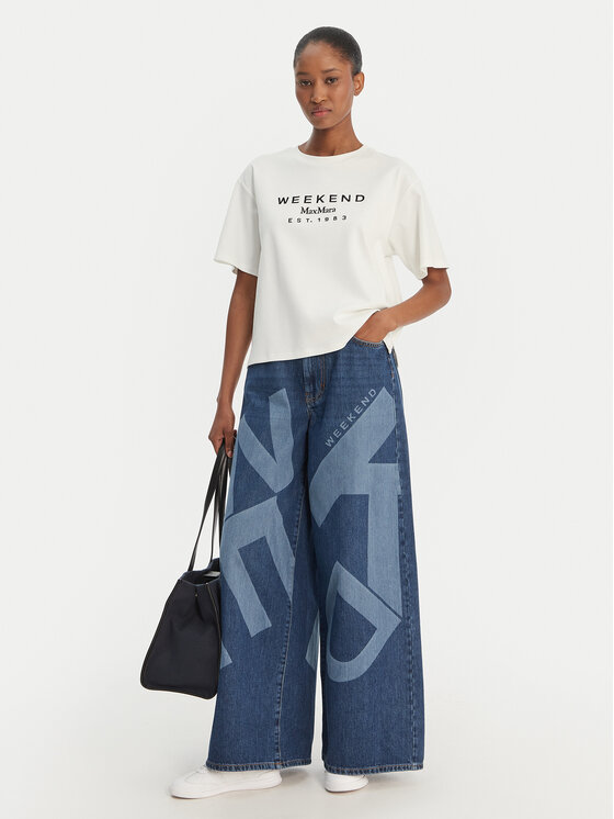 Weekend Max Mara Weekend Max Mara Jeansy Vortice 2615181011 Tmavomodrá Wide Leg