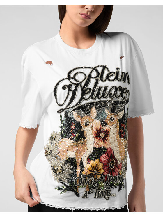 PHILIPP PLEIN PHILIPP PLEIN T-Shirt 26513 Biały Over Fit