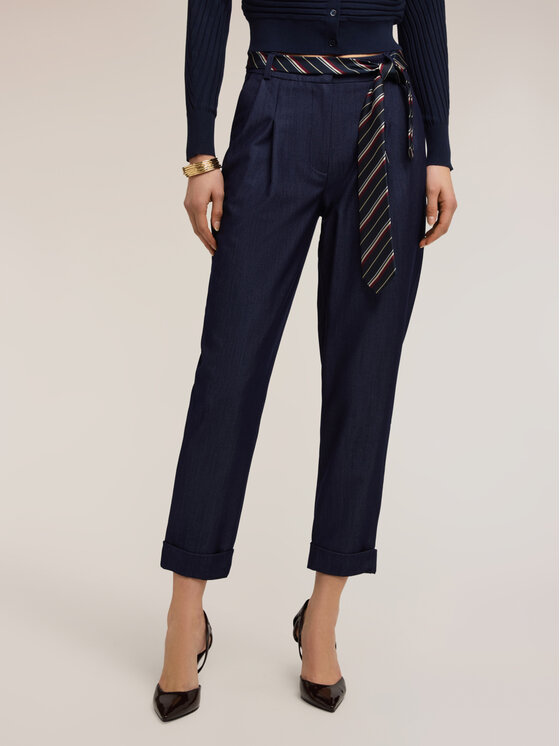 Motivi Motivi Spodnie materiałowe P03IQ004736N034 Niebieski Regular Fit