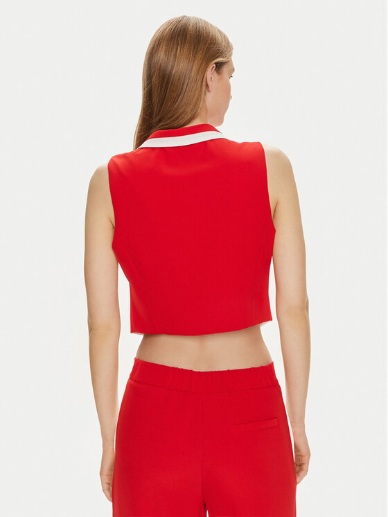 Maryley Maryley Kamizelka 24EB214/04FI Czerwony Regular Fit