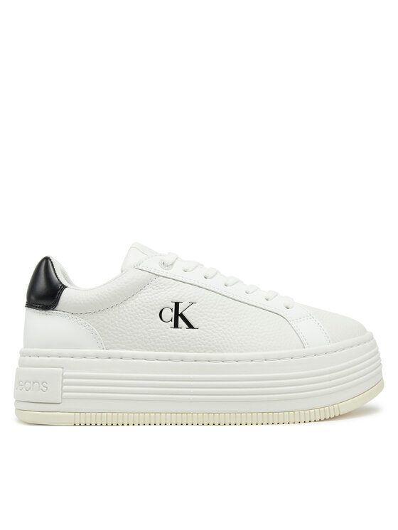 Calvin Klein Jeans Calvin Klein Jeans Laisvalaikio batai Bold Flatf Low Lace Mg YW0YW01766 Balta