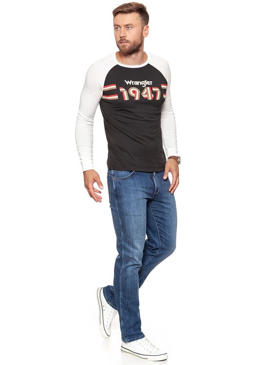 Wrangler Wrangler T-shirt LS Nero Regular Fit