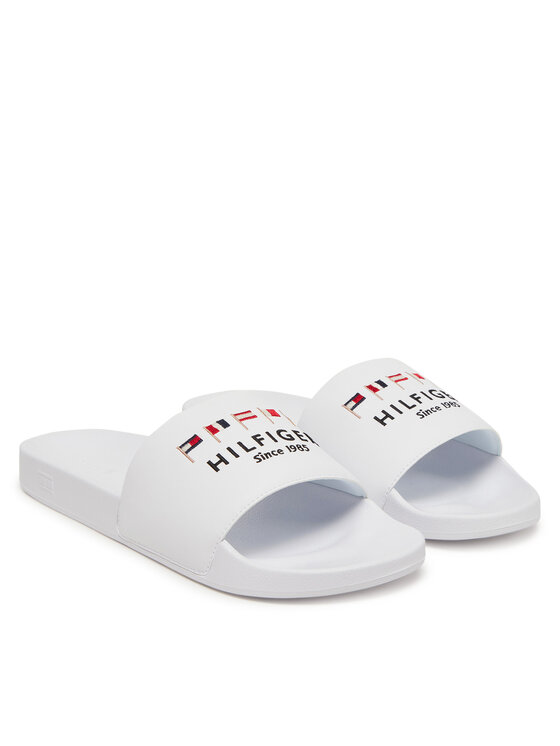 Tommy Hilfiger Tommy Hilfiger Iešļūcenes Flags Pool Slide FM0FM05431 Balts