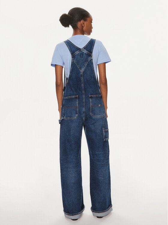 SS7 Damen Jeans Latzhose - Denim Dungaree Shorts In Stonewash Blue