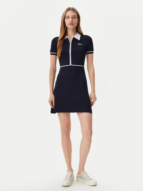 Guess Guess Úpletové šaty V5GK00 Z3D60 Tmavomodrá Regular Fit