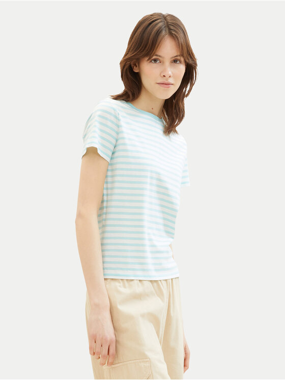 Tom Tailor Denim Tom Tailor Denim T-Shirt 1035867 Zielony Boxy Fit