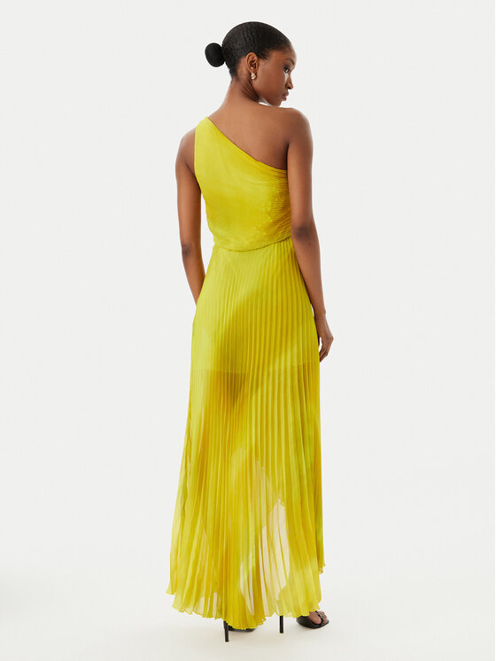 Simona Corsellini Simona Corsellini Sukienka koktajlowa P26CEAB11301 Żółty Slim Fit